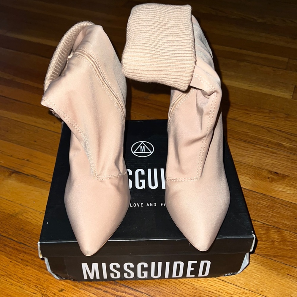 Missguided Knitted Ankle Pointed Boots